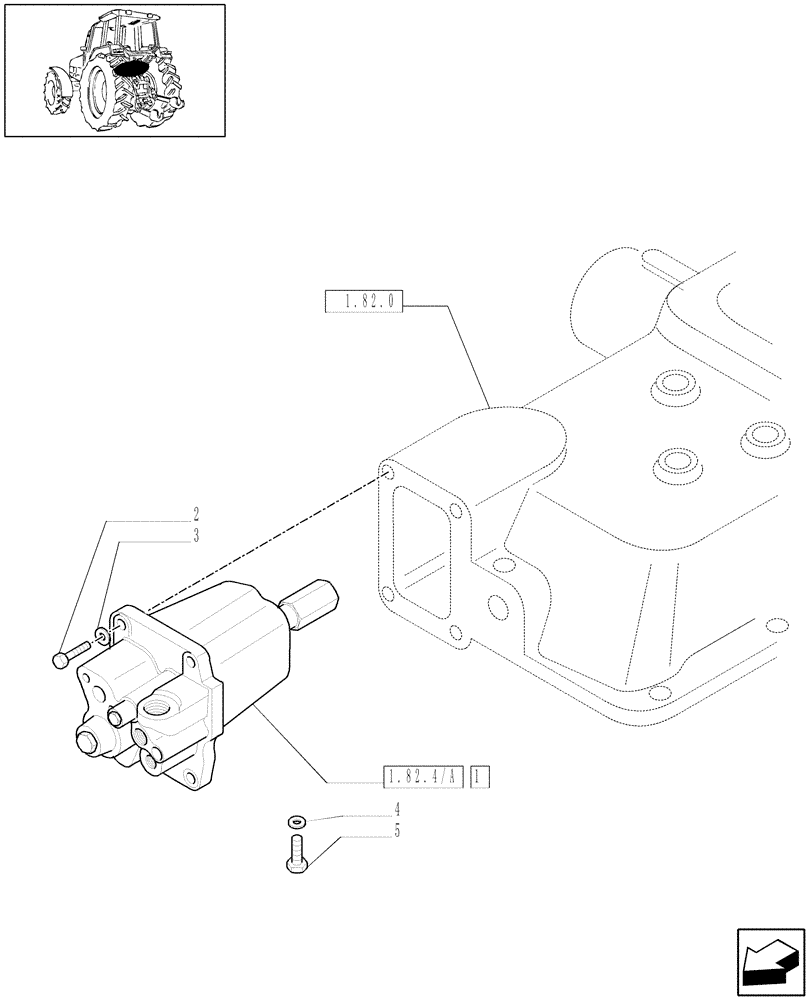 Схема запчастей Case IH MXU100 - (1.82.4[01A]) - LIFTER, DISTRIBUTOR AND VALVES BREAKDOWN - D5151 (07) - HYDRAULIC SYSTEM