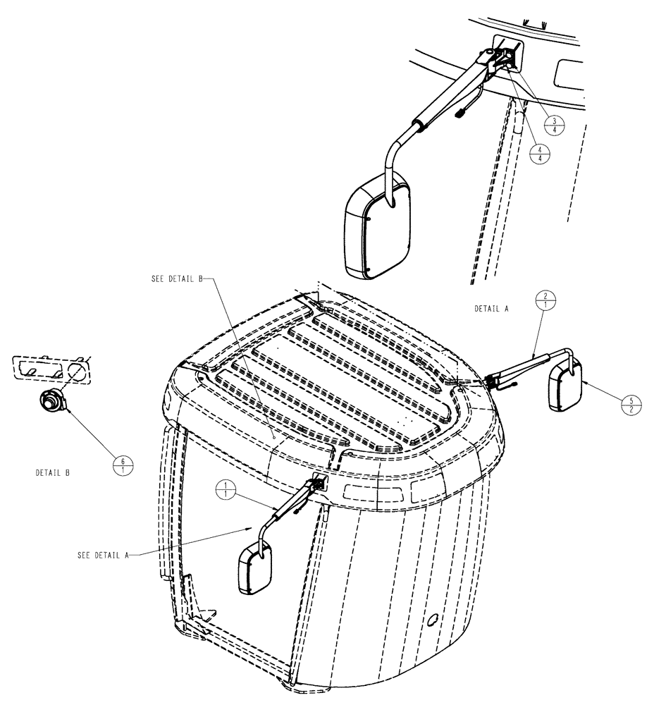 Схема запчастей Case IH SPX4410 - (11-057) - MIRROR ASSEMBLY, ELECTRIC Options