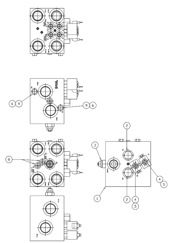 Схема запчастей Case IH PATRIOT XL - (06-013) - SHIFT BLOCK-REPLACEMENT PARTS S/N 1882 & BELOW(FACTORY INSTALLED ON PATRIOTS S/N 1882 & BELOW.) Hydraulic Plumbing