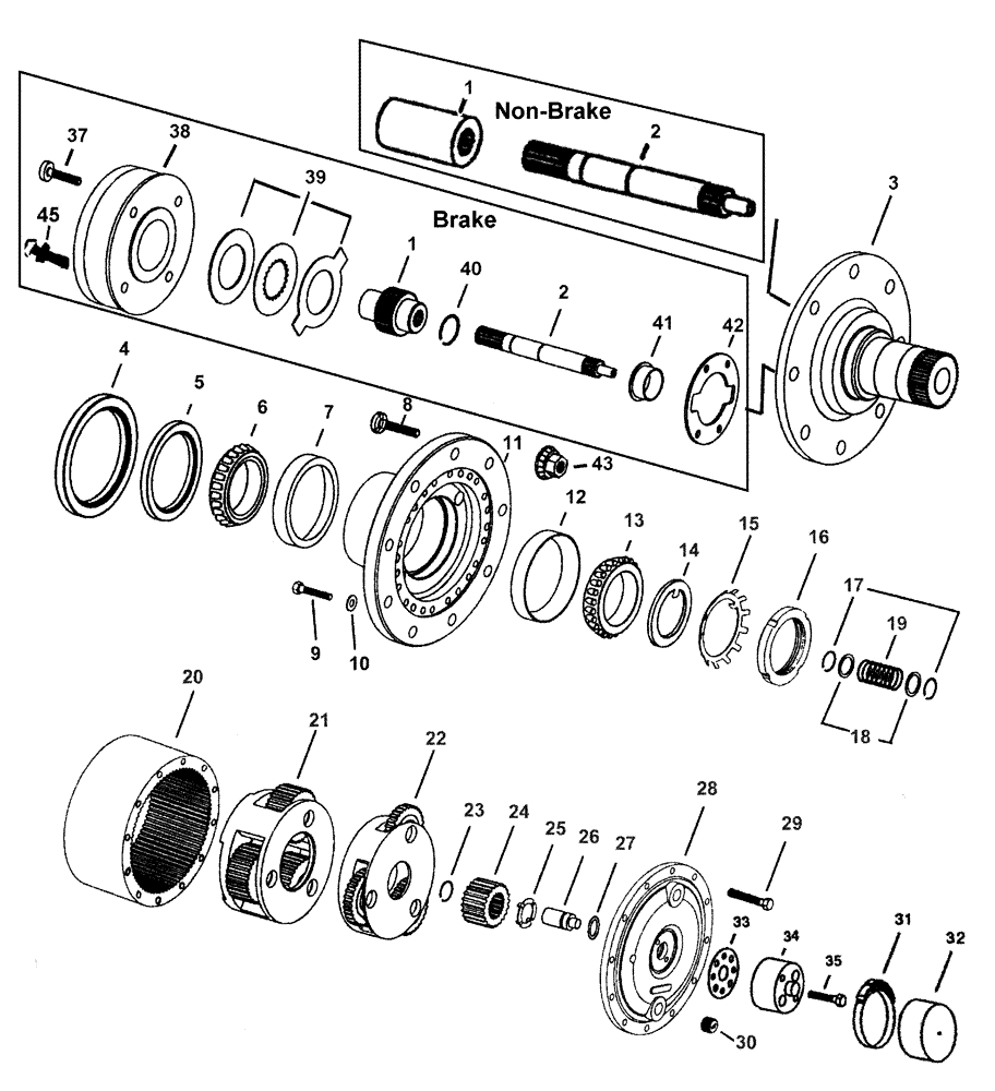 Схема запчастей Case IH SPX2130 - (05-001) - POWER WHEEL HUB (AUBURN)- MODEL 7 Hub, Wheel & Tires