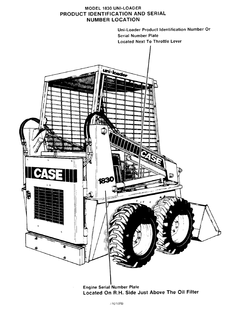 Схема запчастей Case IH 1830 - (004) - PRODUCT IDENTIFICATION AND SERIAL NUMBER LOCATION (05) - SERVICE & MAINTENANCE