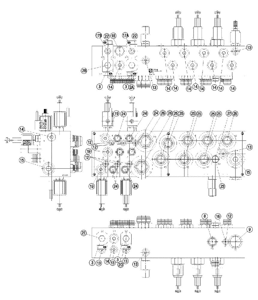 Схема запчастей Case IH FLX810 - (07-013[02]) - VALVE BLOCK , DOUBLE BIN, W/AUGER Hydraulic Components