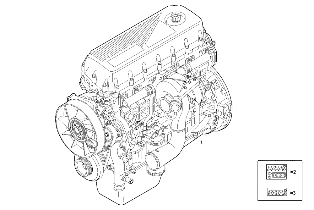 Схема запчастей Case IH F3AE0684P E906 - (0100.350) - COMPLETE ENGINE 