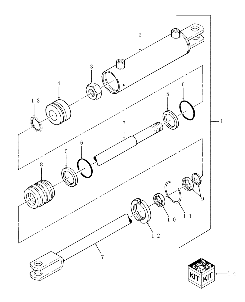 Схема запчастей Case IH DCX101 - (35.100.03[01]) - HYDRAULIC CYLINDER, TONGUE, SWING, PRIOR TO PIN HCA0006156 (STEEL ROLLS) OR HCA0006052 (RUBBER ROLL (35) - HYDRAULIC SYSTEMS