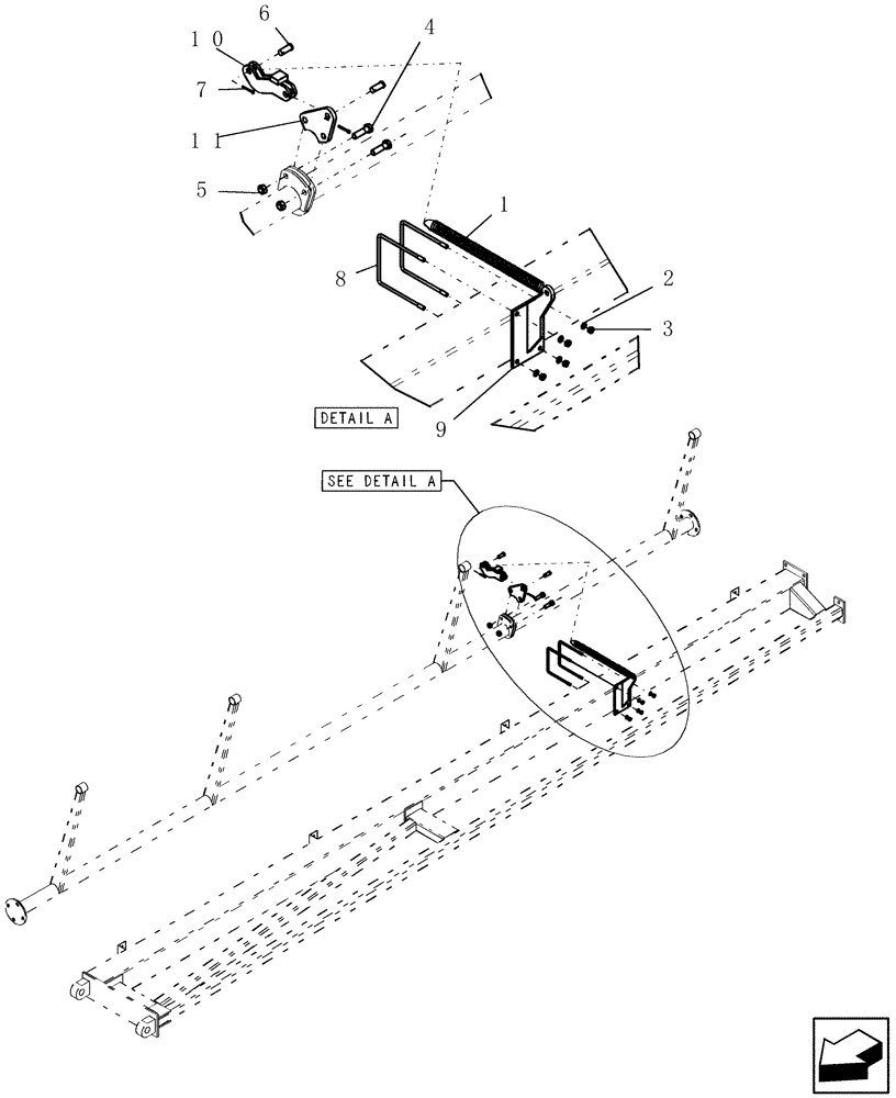 Схема запчастей Case IH 160 - (39.100.37) - WHEELED BOOM - SPRING ASSIST (39) - FRAMES AND BALLASTING