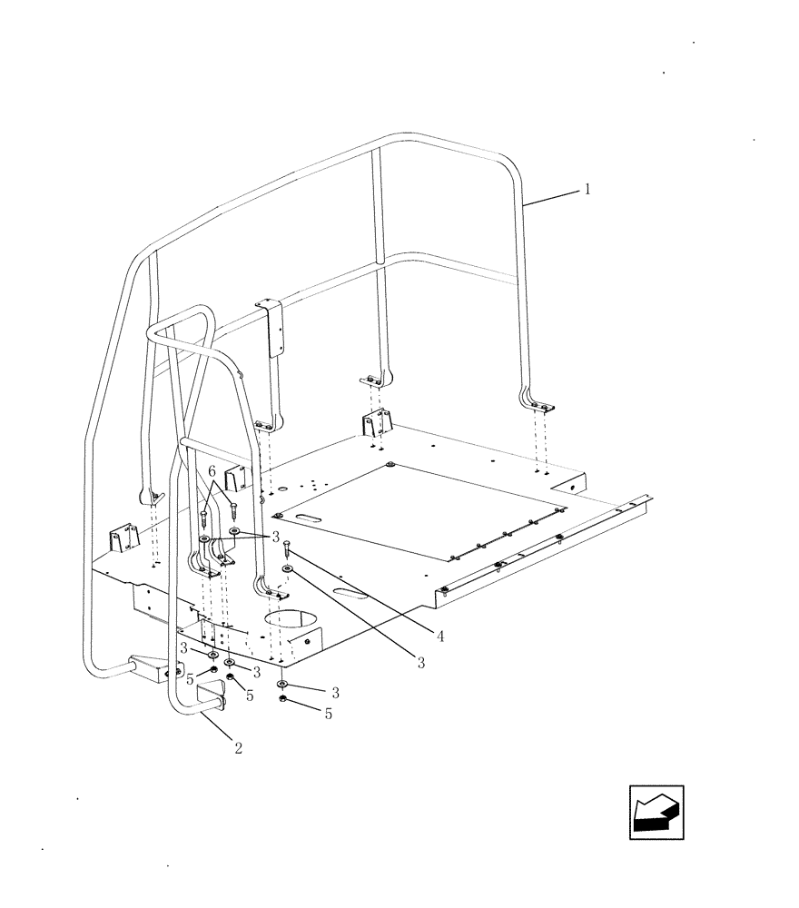 Схема запчастей Case IH 9010 - (90.118.21[01]) - REAR DECK HANDRAILS (90) - PLATFORM, CAB, BODYWORK AND DECALS