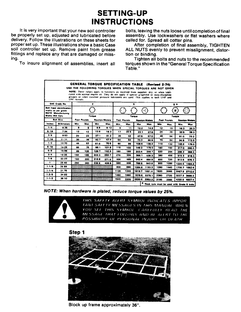 Схема запчастей Case IH 9 - (02) - SETTING-UP INSTRUCTIONS 