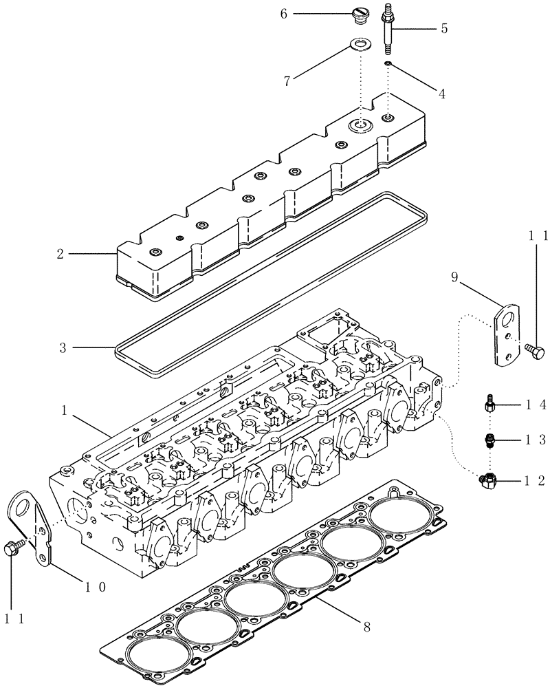 Схема запчастей Case IH MX230 - (02-26) - CYLINDER HEAD - COVER, MX210 AND MX230, BSN JAZ132841 (02) - ENGINE