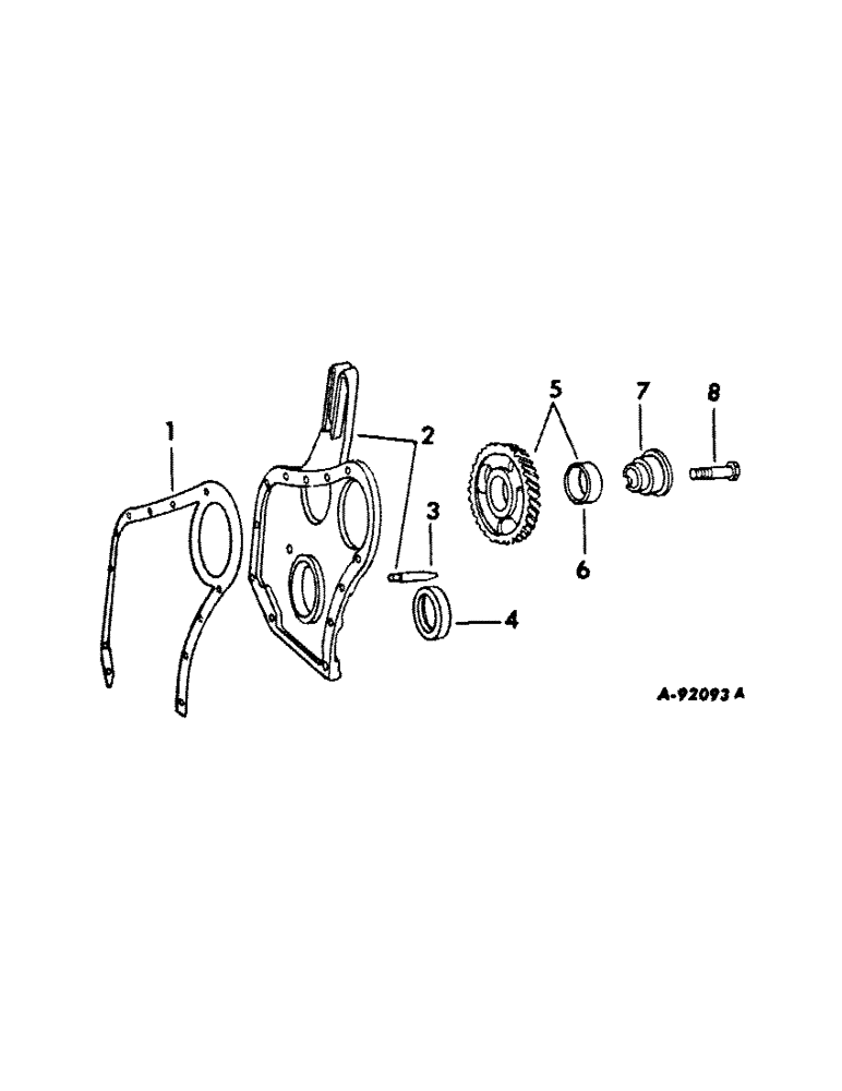 Схема запчастей Case IH 154 - (12-07) - POWER, C-60 ENGINE, CRANKCASE FRONT COVER AND IDLER GEAR Power