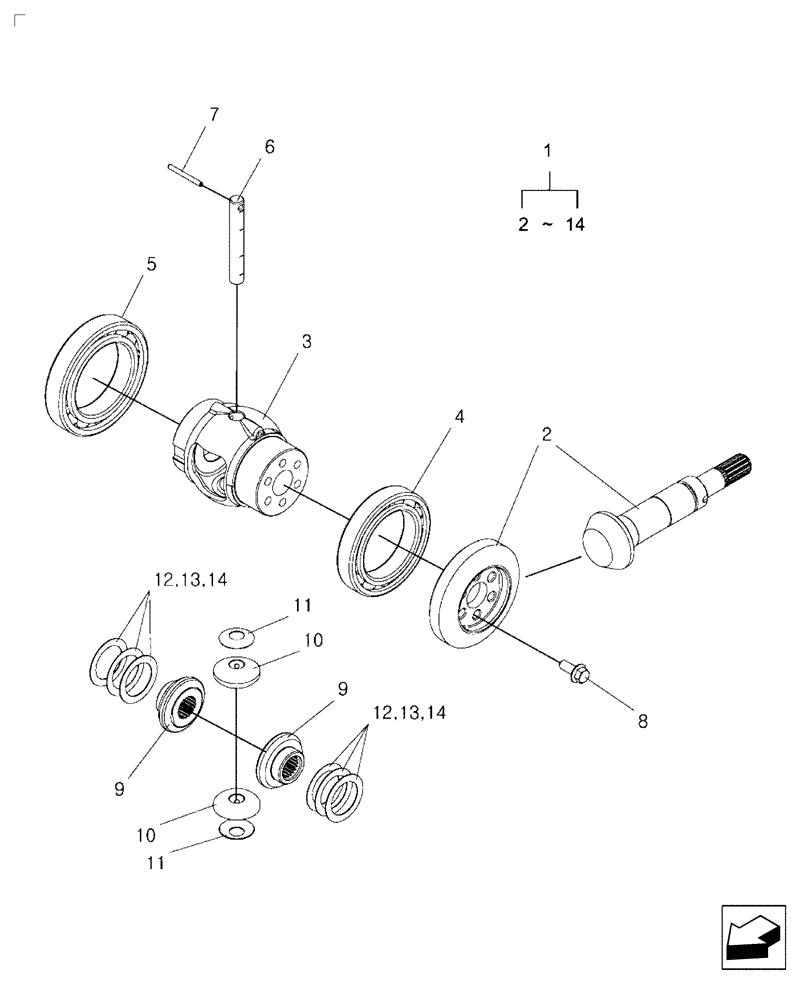 Схема запчастей Case IH FARMALL 35B - (25.102.01) - FRONT DIFFERENTIAL (25) - FRONT AXLE SYSTEM