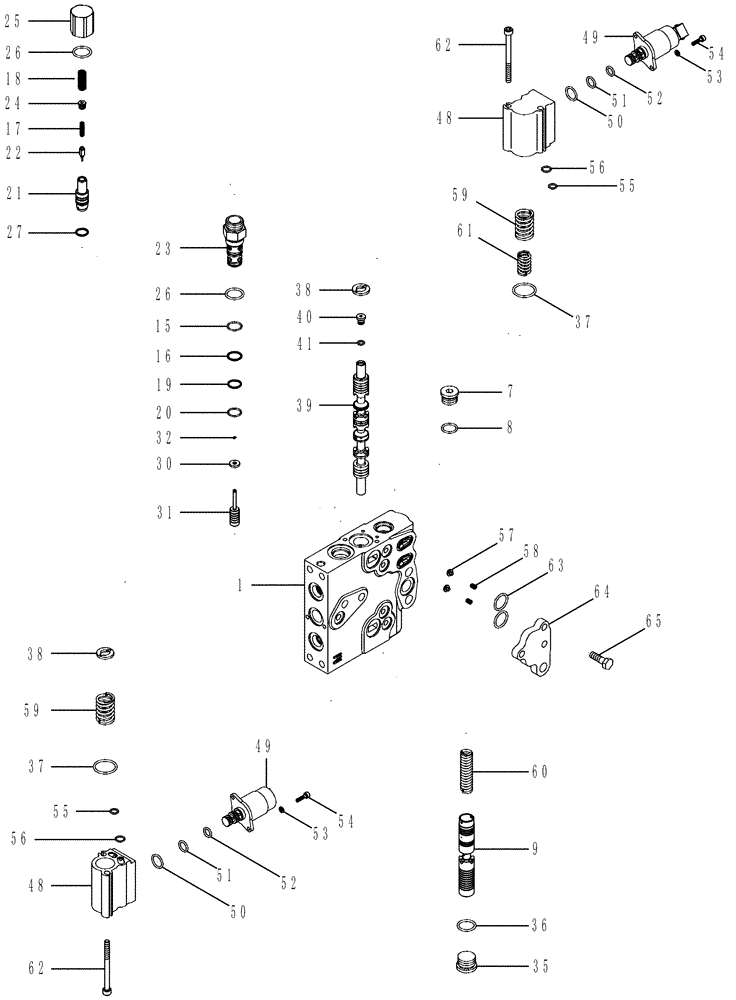 Схема запчастей Case IH MAGNUM 215 - (08-25) - REMOTE HYDRAULIC CONTROL VALVE, BSN AJB363596 (08) - HYDRAULICS