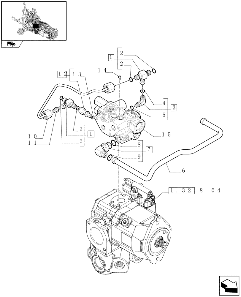 Схема запчастей Case IH PUMA 195 - (1.32.8[05]) - HYDRAULIC PUMP - PRIORITY VALVE - C6846 (03) - TRANSMISSION