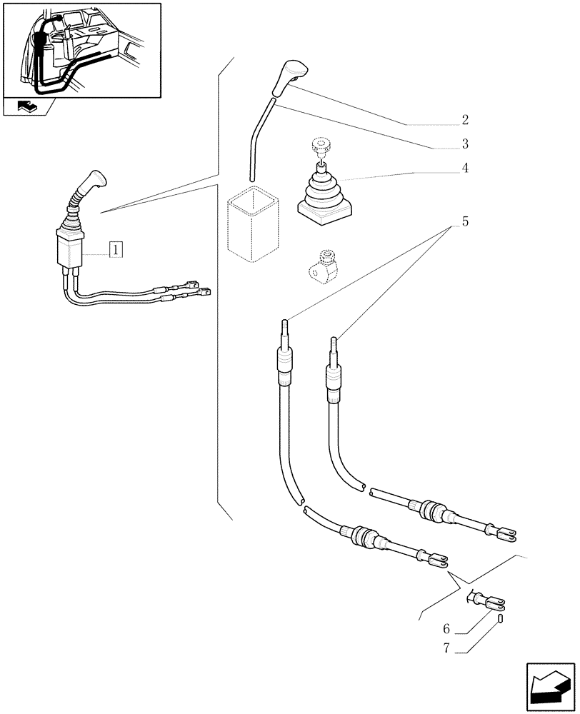 Схема запчастей Case IH FARMALL 75C - (1.92.82/06A) - JOYSTICK FOR REAR REMOTE VALVES - BREAKDOWN (10) - OPERATORS PLATFORM/CAB