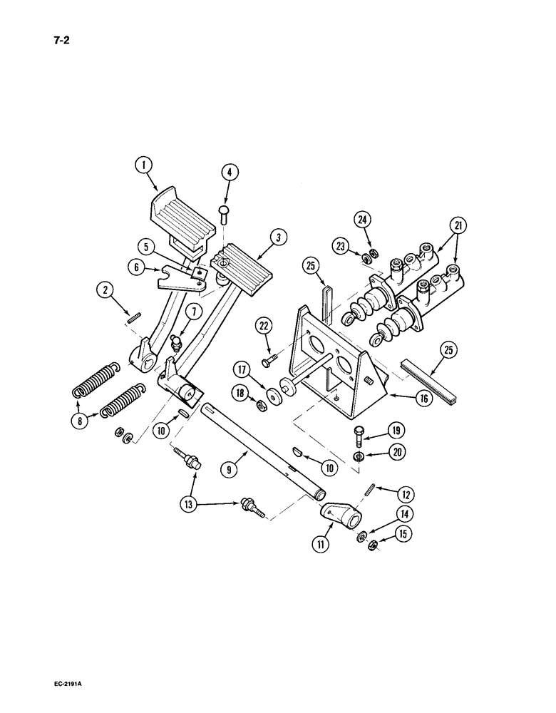 Схема запчастей Case IH 495 - (7-002) - BRAKE PEDALS (07) - BRAKES