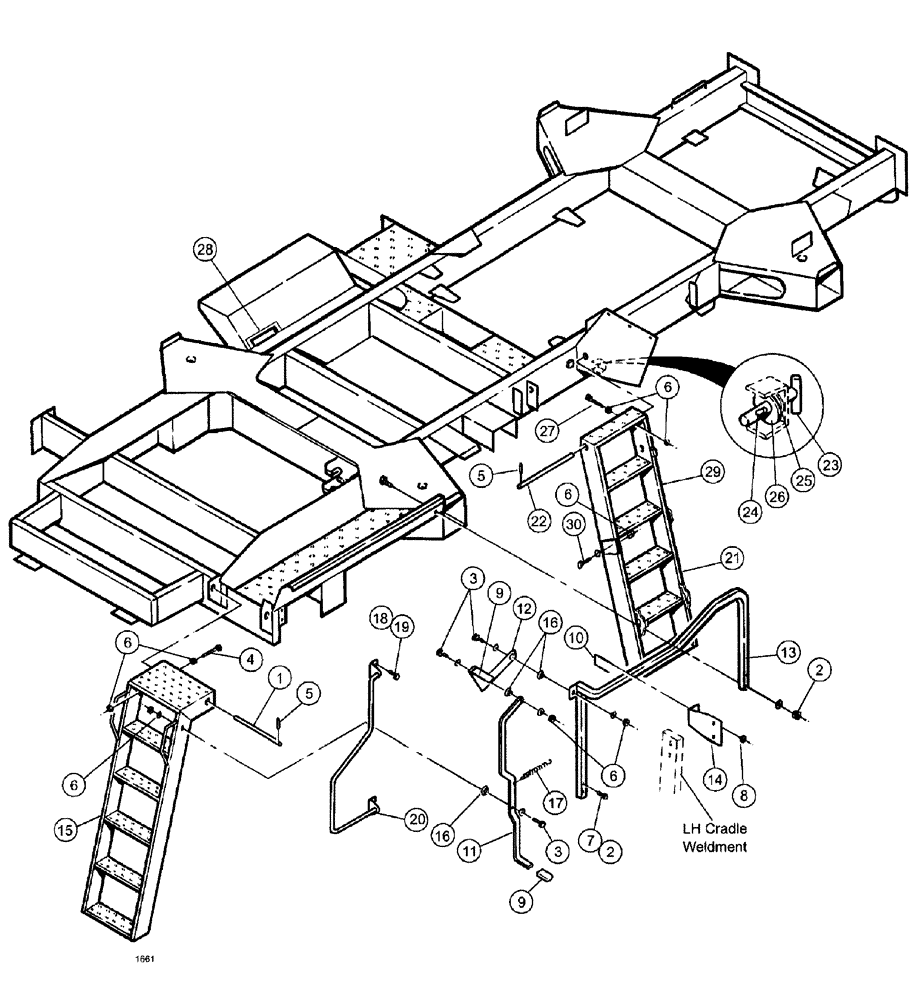 Схема запчастей Case IH SPX3185 - (110) - SUSPENSION AND FRAME,  LADDERS, L.H. (39) - FRAMES AND BALLASTING