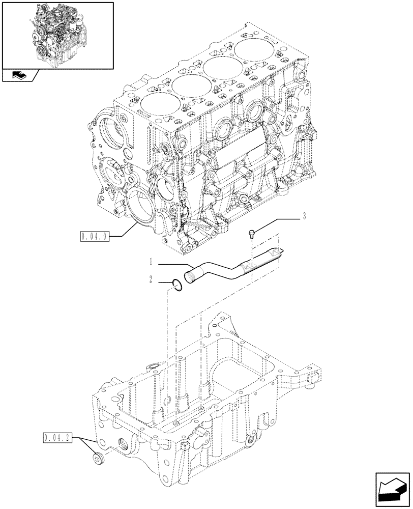 Схема запчастей Case IH FARMALL 80 - (0.30.5) - OIL PUMP PIPING (01) - ENGINE