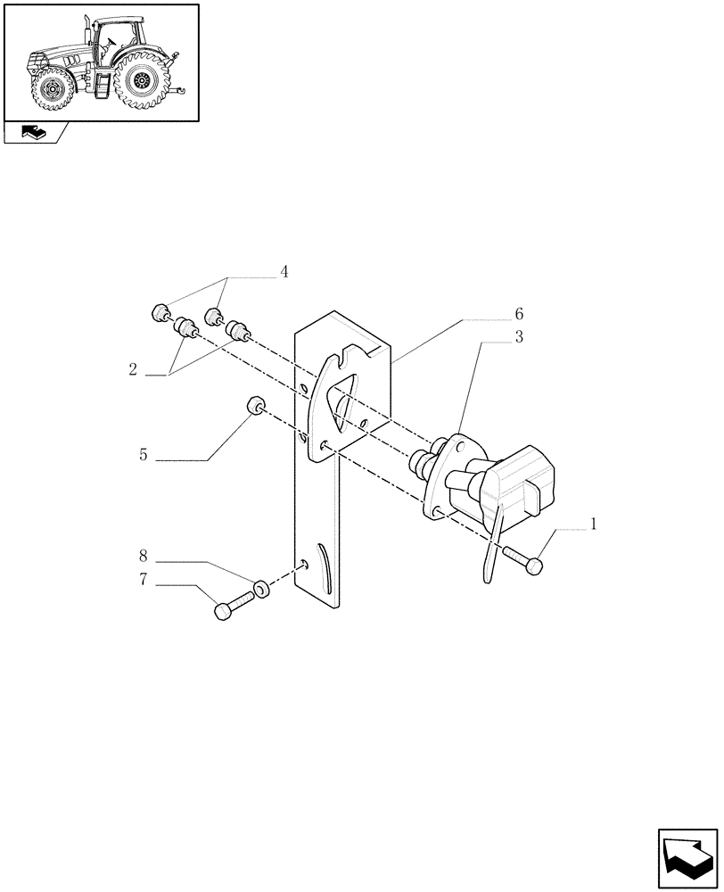 Схема запчастей Case IH PUMA 210 - (1.68.6[10]) - (VAR.171-385) PNEUMATIC TRAILER BRAKE (ITALY) - BRACKET AND COUPLING (05) - REAR AXLE