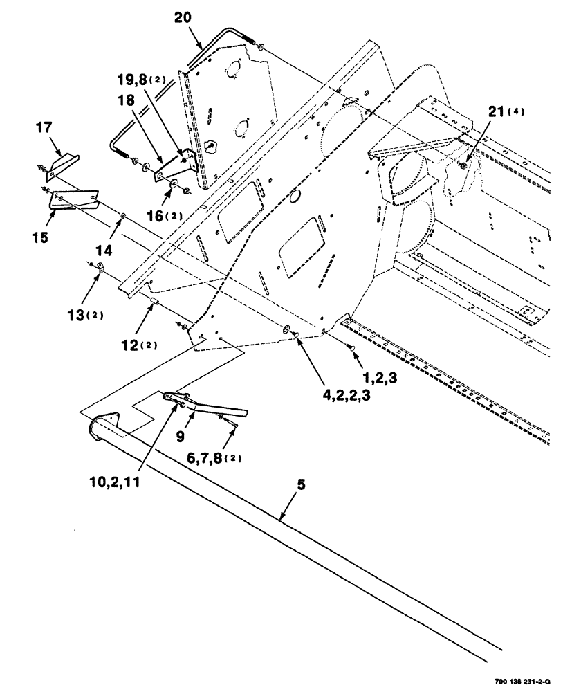 Схема запчастей Case IH 525 - (07-012) - DIVIDERS, LEANBAR AND MOUNTING ASSEMBLIES (RIGHT) (58) - ATTACHMENTS/HEADERS