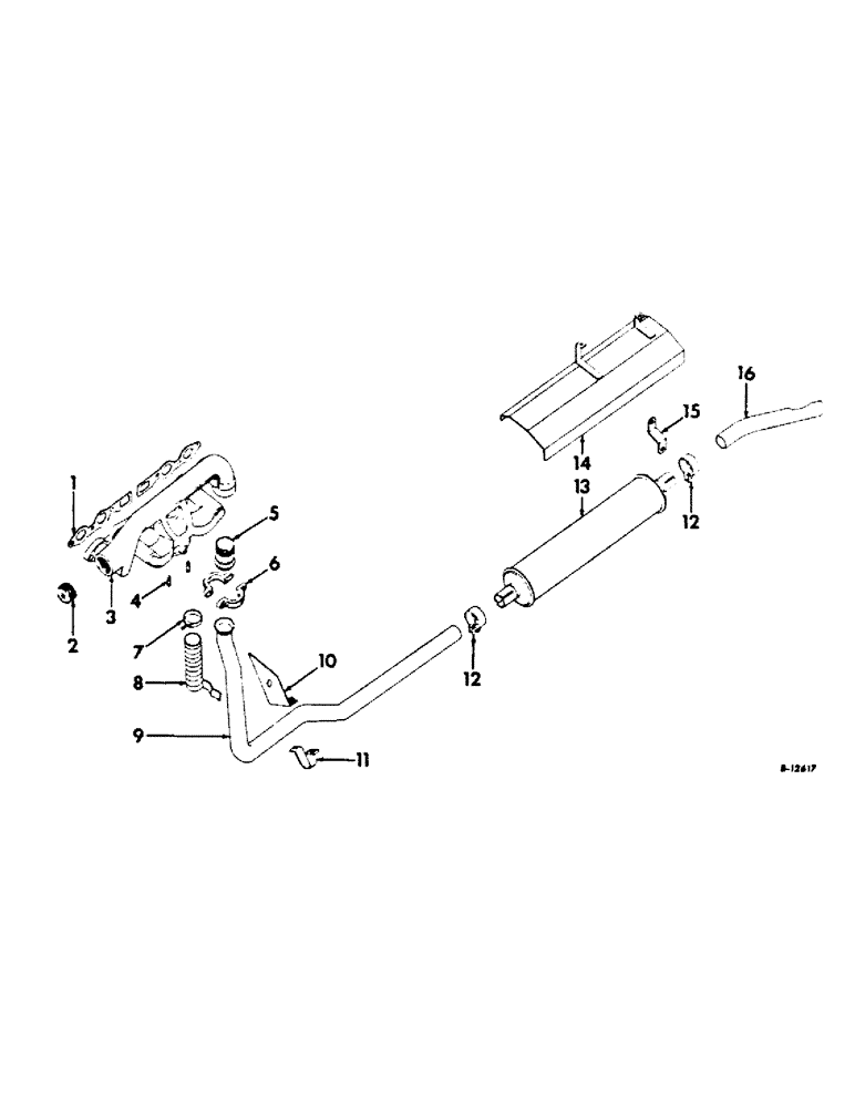 Схема запчастей Case IH C-153 - (E-41) - UNDERSLUNG EXHAUST, 504 AND 2504 TRACTORS 