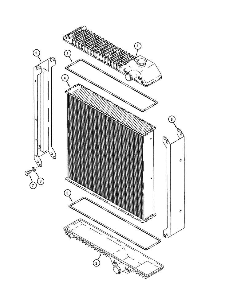 Схема запчастей Case IH C60 - (02-04) - RADIATOR ASSEMBLY (02) - ENGINE