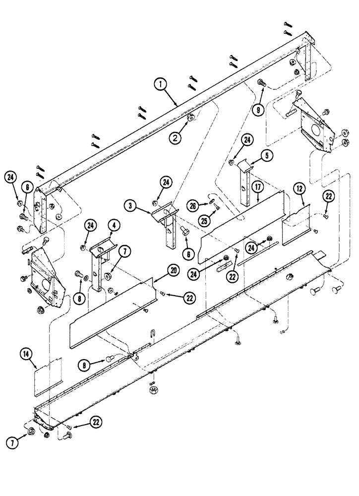 Схема запчастей Case IH 1020 - (09D-03) - MAIN FRAME 22.5, 25.0 AND 30.0 FOOT HEADER (PART 1 OF 2) (09) - CHASSIS/ATTACHMENTS