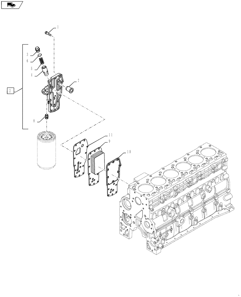 Схема запчастей Case IH 3230 - (10.408.01) - OIL FILTER & COOLER (10) - ENGINE