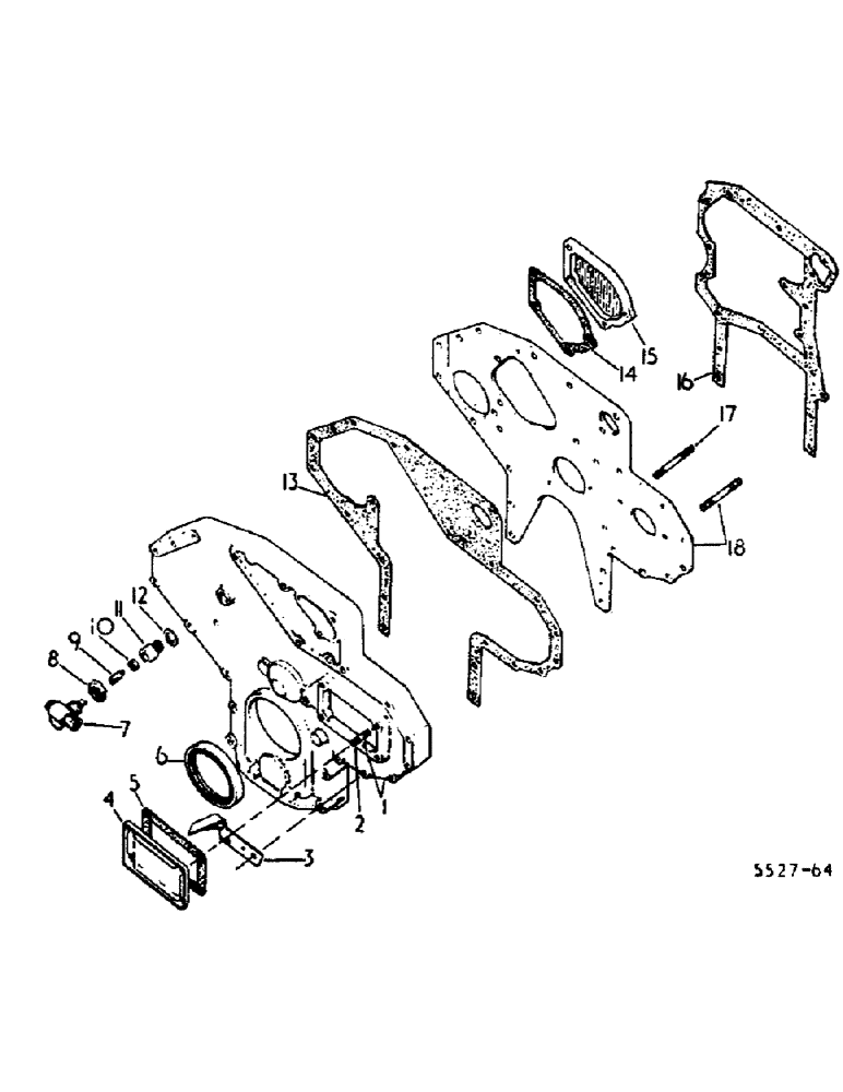 Схема запчастей Case IH 884 - (12-28) - CRANKCASE FRONT COVER Power