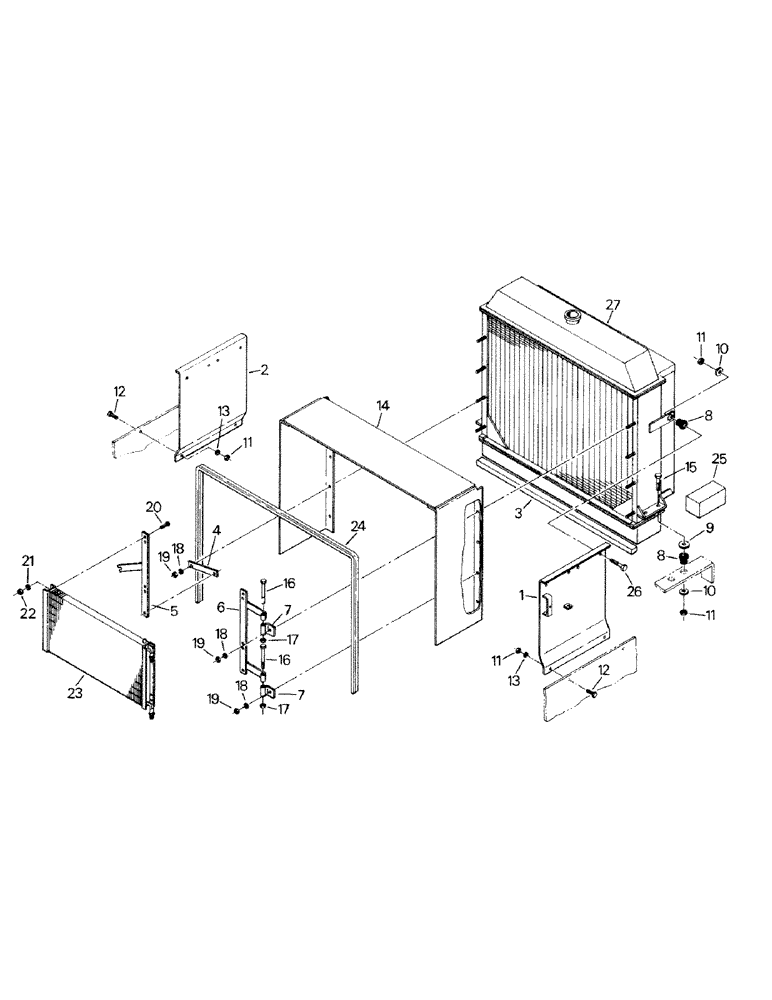 Схема запчастей Case IH KM-225 - (04-21) - RADIATOR MOUNTING, BOLTED TANK, ALL EXCEPT CM AND KM 225, ASN 3668 (04) - Drive Train