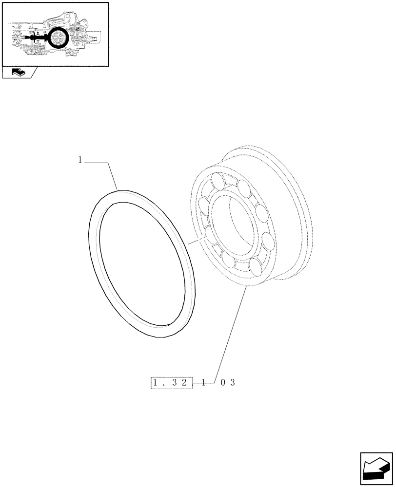 Схема запчастей Case IH PUMA 125 - (1.32.1[10]) - CENTRAL REDUCTION GEARS - SHIMS (03) - TRANSMISSION