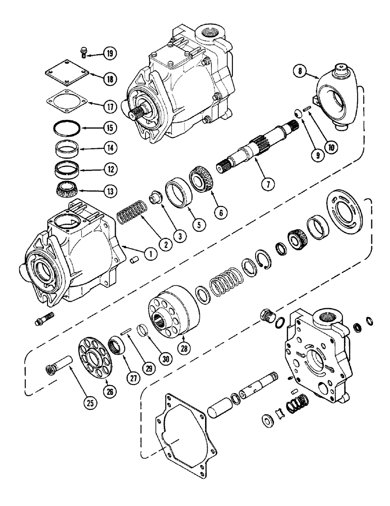 Схема запчастей Case IH 3294 - (8-282) - HYDRAULICS, GEAR AND PISTON PUMP ASSEMBLY (08) - HYDRAULICS