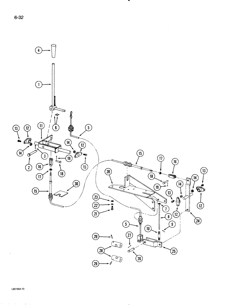 Схема запчастей Case IH 1620 - (6-32) - TRANSMISSION GEAR SHIFT CONTROL (03) - POWER TRAIN