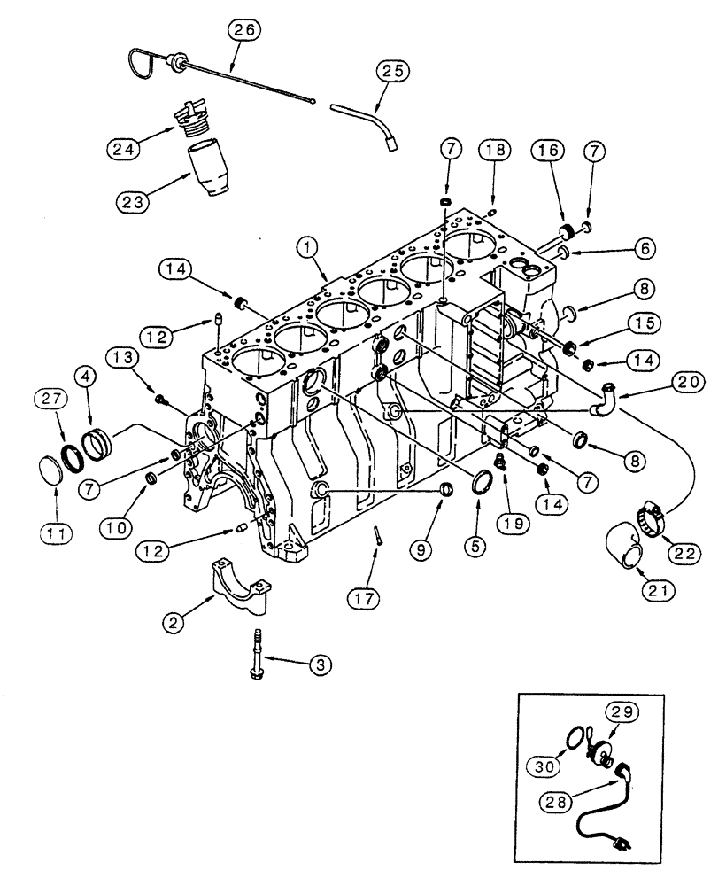 Схема запчастей Case IH 7230 - (2-104) - CYLINDER BLOCK, 6TA-830 EMISSIONS CERTIFIED ENGINE (02) - ENGINE