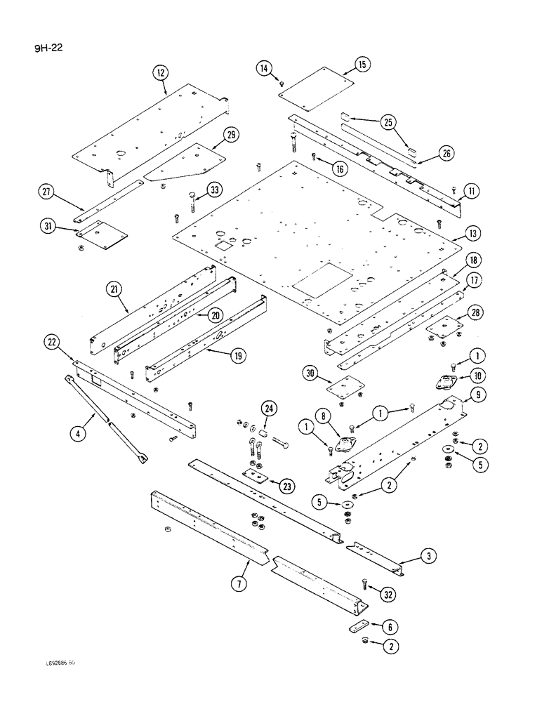 Схема запчастей Case IH 1640 - (9H-22) - OPERATORS PLATFORM (12) - CHASSIS