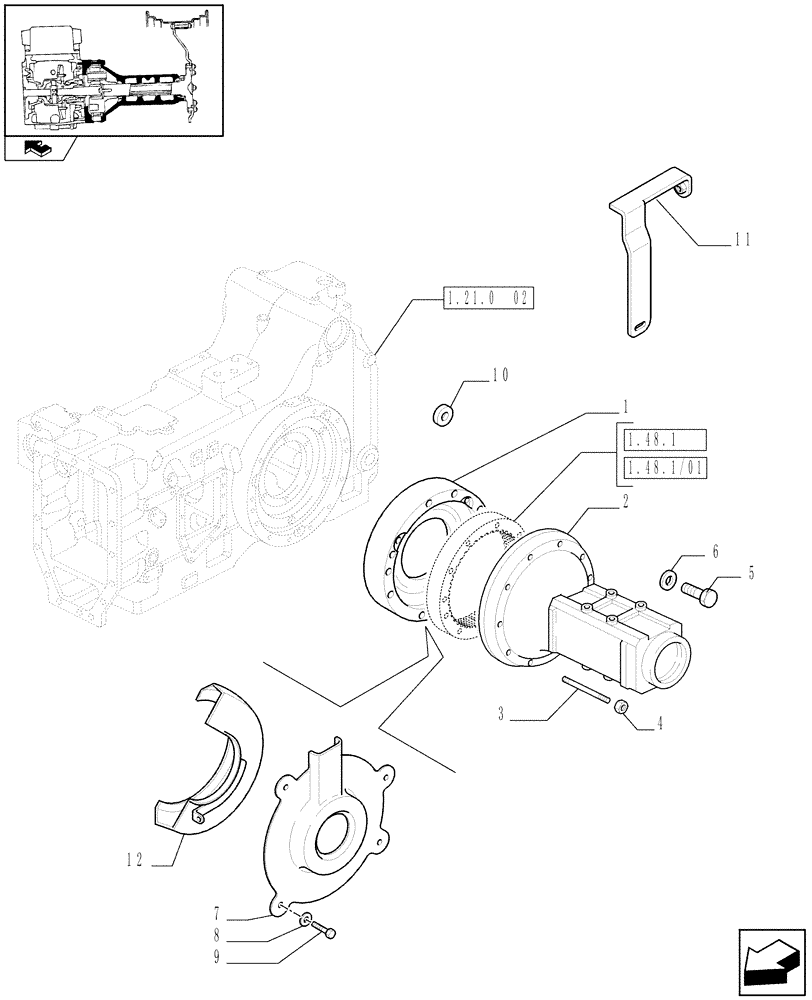 Схема запчастей Case IH PUMA 125 - (1.48.0) - SIDE REDUCTION UNIT (FINAL DRIVE) HOUSING AND COVERS (05) - REAR AXLE