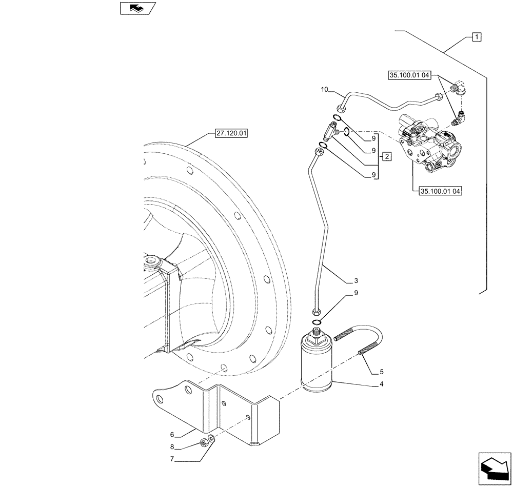 Схема запчастей Case IH PUMA 215 - (88.033.02[02]) - DIA KIT - HYDRAULIC TRAILER BRAKE (UNIVERSAL) - FILTER AND PIPES (88) - ACCESSORIES