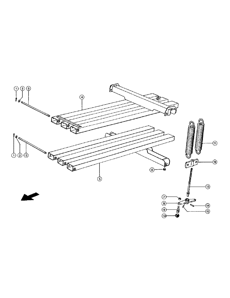 Схема запчастей Case IH 110 - (039) - MECHANICAL ADJUSTMENT OF BALE DENSITY (VAR.9039), UP TO MACHINE NR. 04400304 (12) - BALER HOUSING