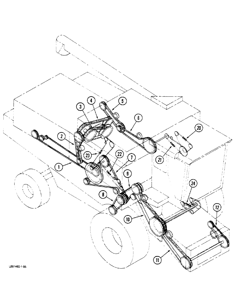 Схема запчастей Case IH 1640 - (1-12) - PICTORIAL INDEX, BELTS (00) - PICTORIAL INDEX