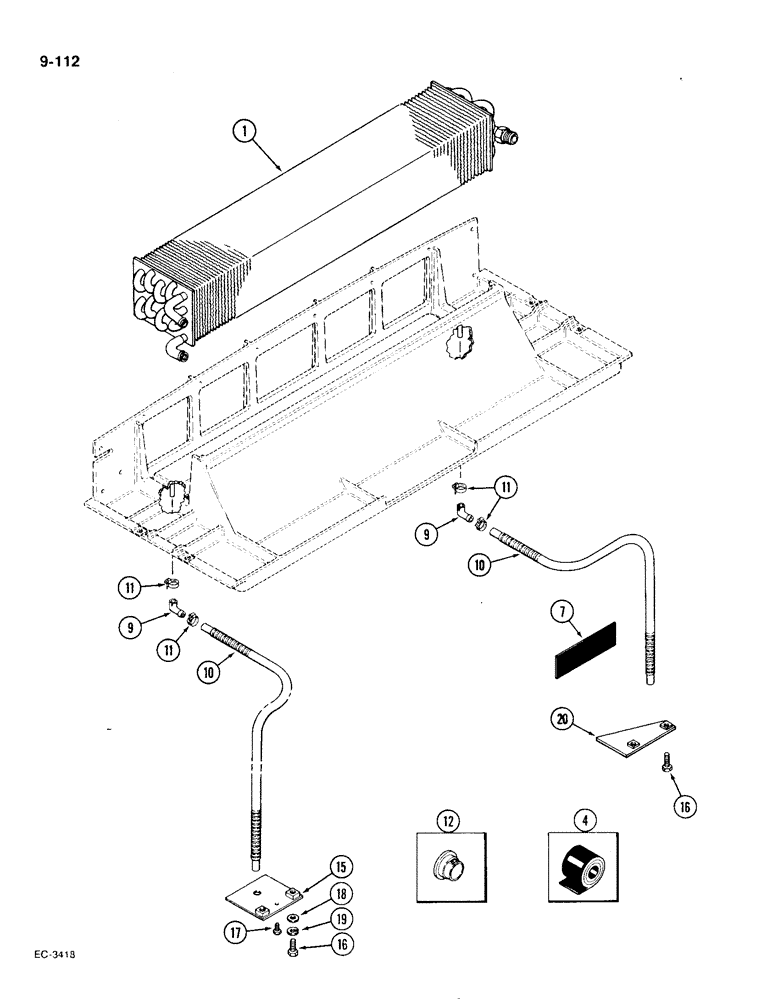 Схема запчастей Case IH 1896 - (9-112) - AIR CONDITIONING EVAPORATION DRAIN (09) - CHASSIS/ATTACHMENTS