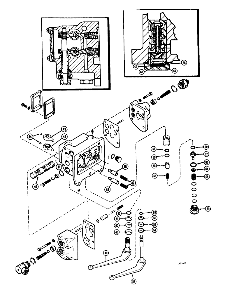 Схема запчастей Case IH 1470 - (148) - A57571 AUXILIARY VALVE (08) - HYDRAULICS