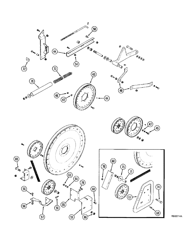 Схема запчастей Case IH 1680 - (9A-06) - RIGHT-HAND SIDE BELT DRIVE (CONTD) (13) - FEEDER