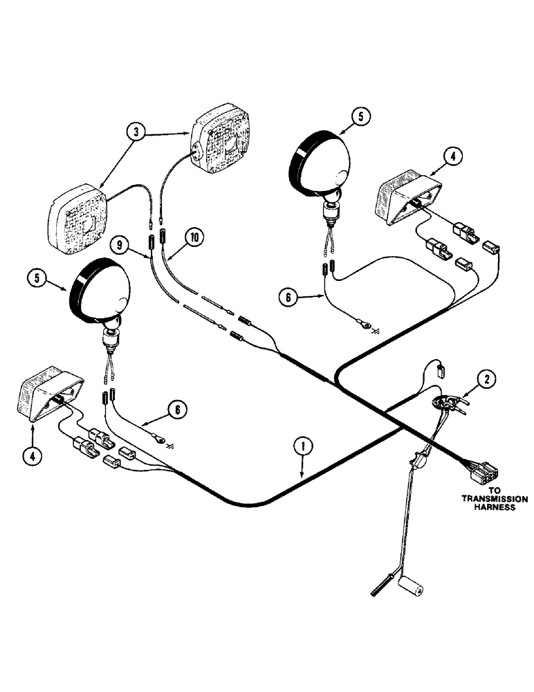 Схема запчастей Case IH 2090 - (4-088) - REAR LIGHT HARNESS, P.I.N. 8841101 AND AFTER (04) - ELECTRICAL SYSTEMS