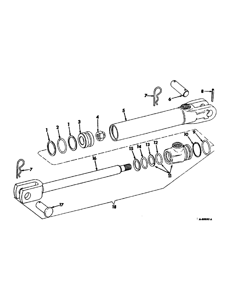 Схема запчастей Case IH 4166 - (10-21) - HYDRAULICS, DOUBLE ACTING HYDRAULIC CYLINDER, FOR HYDRAULIC DRAWBAR (07) - HYDRAULICS