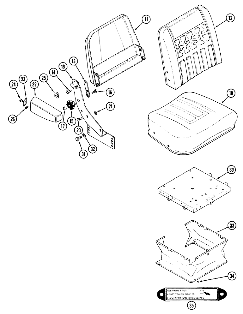 Схема запчастей Case IH 2594 - (9-044) - A177457 VINYL SEAT, WITHOUT SWIVEL (09) - CHASSIS/ATTACHMENTS