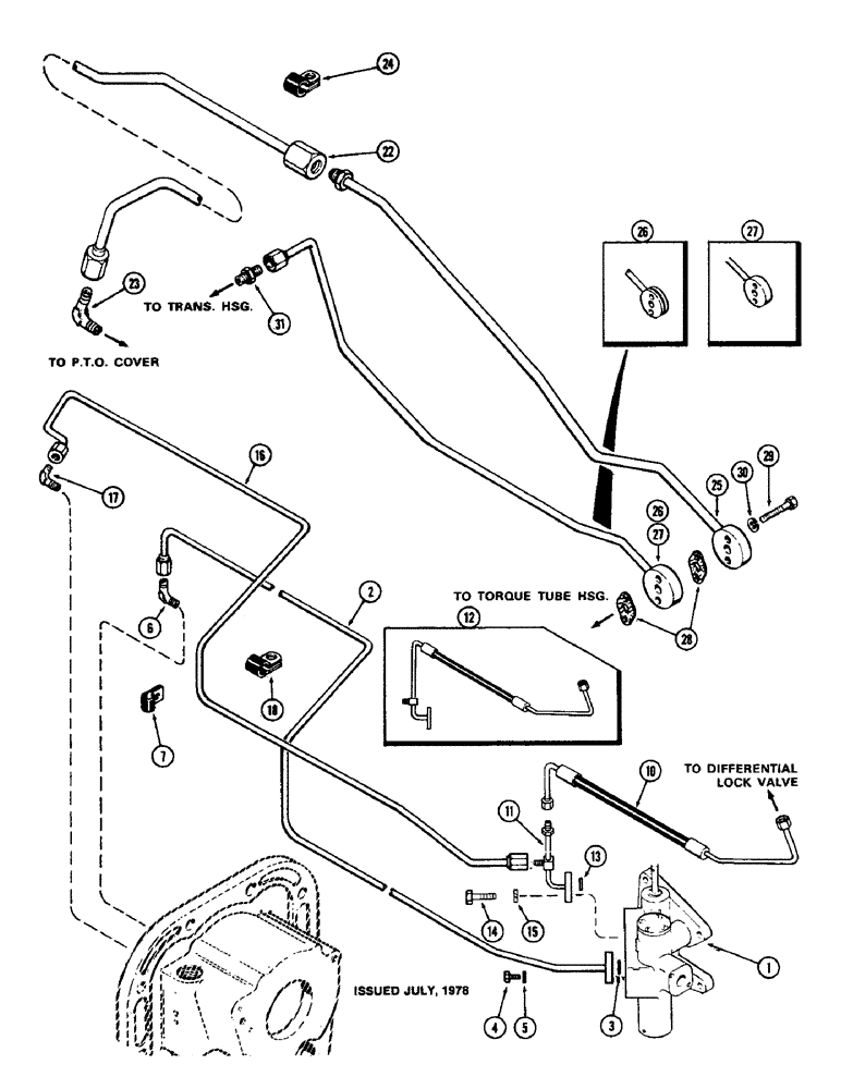 Схема запчастей Case IH 1570 - (162) - PTO VALVE AND LINES (06) - POWER TRAIN