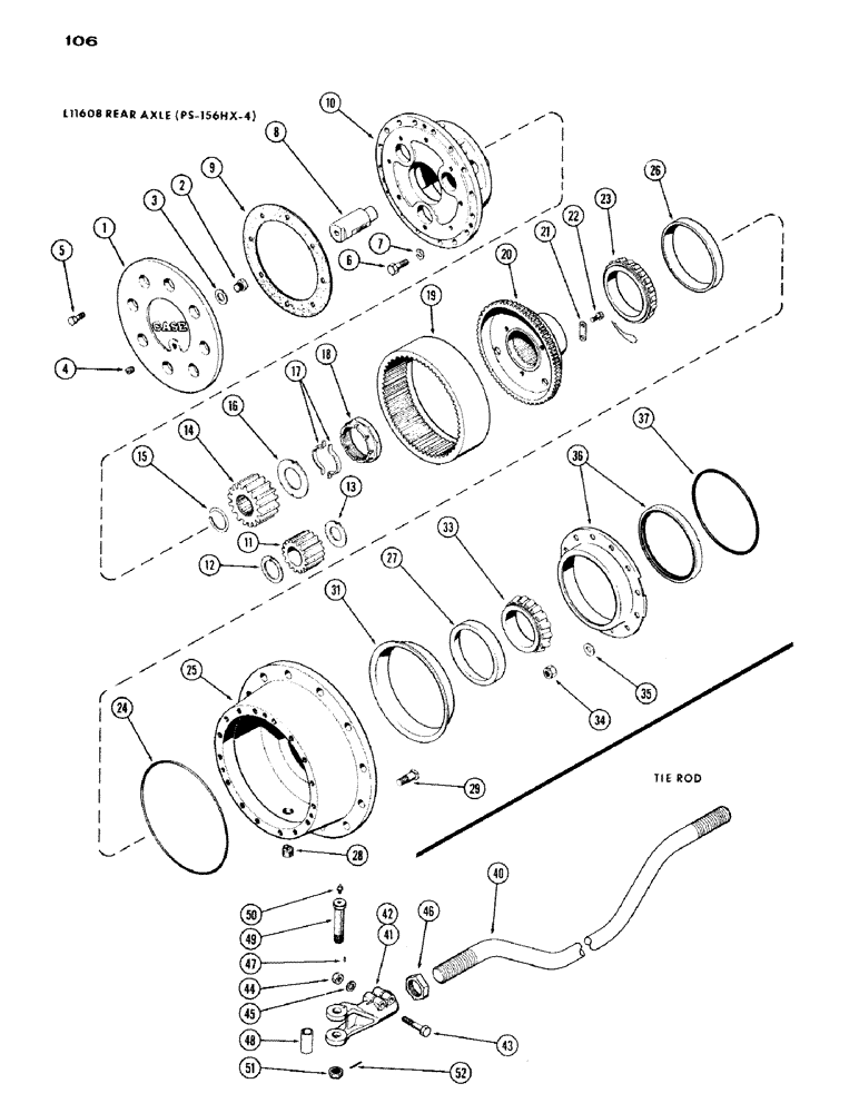 Схема запчастей Case IH 1200 - (106) - L11608 REAR AXLE PLANETARY (06) - POWER TRAIN