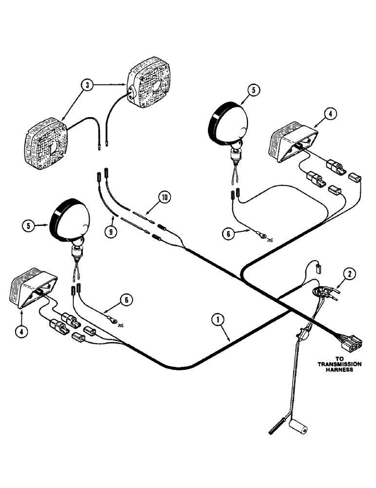 Схема запчастей Case IH 2290 - (4-098) - REAR LIGHT HARNESS, P.I.N. 8841101 AND AFTER (04) - ELECTRICAL SYSTEMS