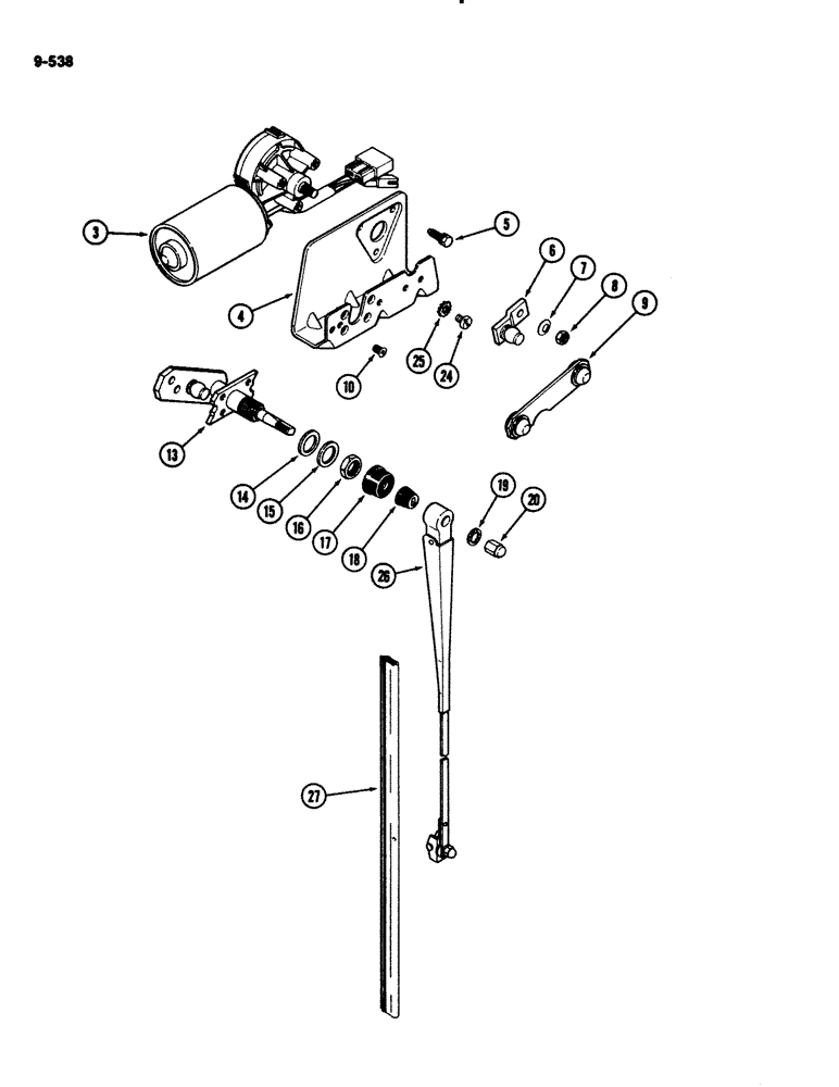 Схема запчастей Case IH 2294 - (9-538) - CAB, WINDSHIELD WIPER (09) - CHASSIS/ATTACHMENTS