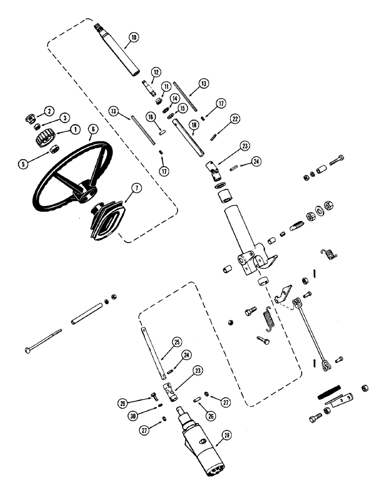 Схема запчастей Case IH 2870 - (122) - STEERING WHEEL AND SHAFTS (05) - STEERING