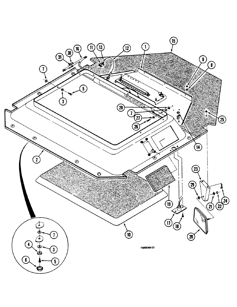 Схема запчастей Case IH 9150 - (9-084) - OVERHEAD CONSOLE, CAB (09) - CHASSIS/ATTACHMENTS