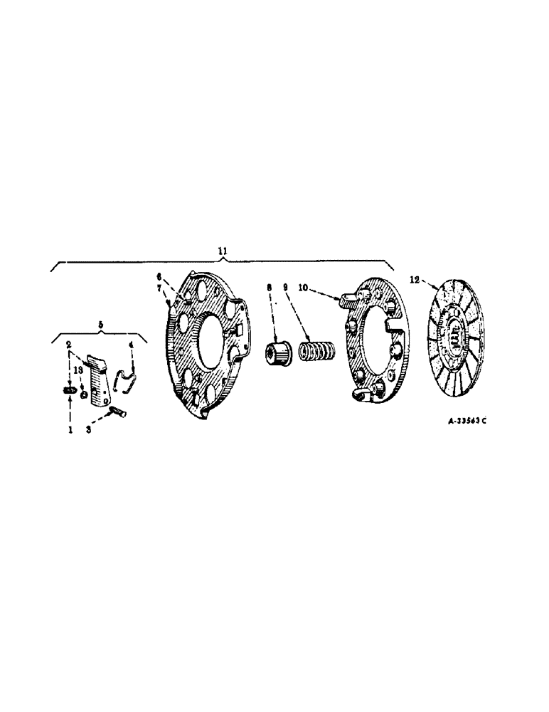 Схема запчастей Case IH 666 - (07-09) - DRIVE TRAIN, CLUTCH, 7 INCH, 666 AND 686 GEAR DRIVE TRACTORS (04) - Drive Train